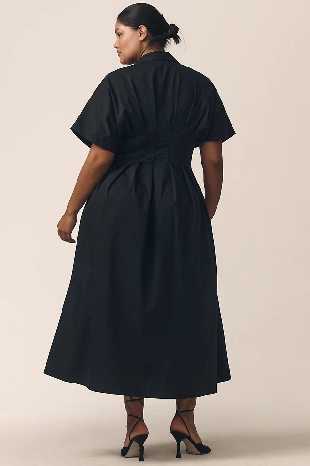 Exquise The Tobie Button-Front Pleated Shirt Dress by Exquise | The Summit Exquise The Tobie Button-Front Pleated Shirt Dress by Exquise | The Summit