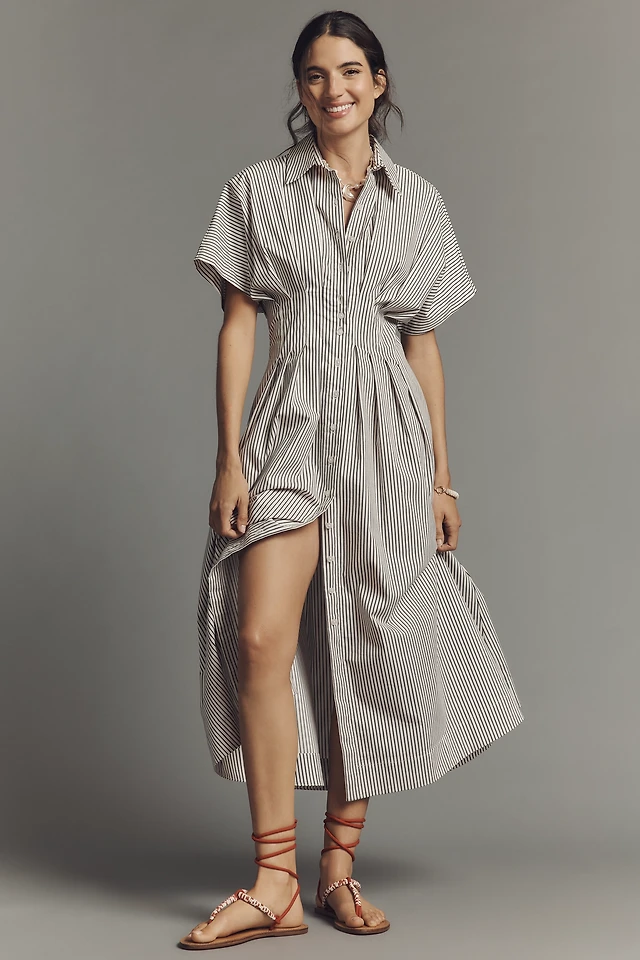 tobie linen mini dress Exquise Tobie Pleated Mini Dress