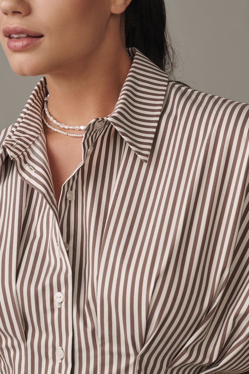 The @heynasreen Tobie Mini Shirt Dress by Exquise