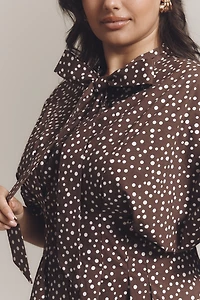 The Tobie Mini Shirt Dress by Exquise: Tie Neck Edition