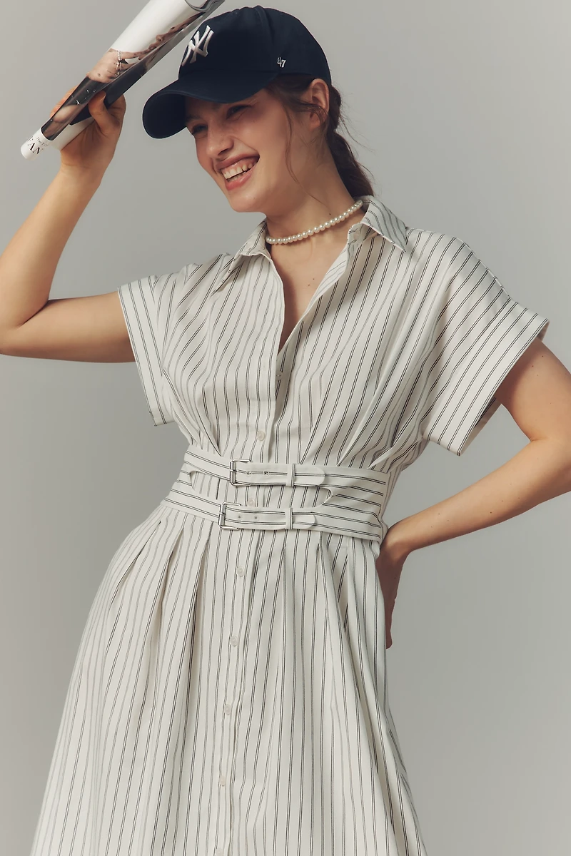 The Tobie Double Buckle Shirt Dress by Exquise