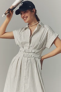 The Tobie Double Buckle Shirt Dress by Exquise