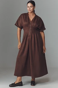 The Tobie Faux-Suede Shirt Dress by Exquise
