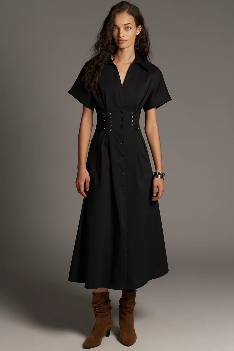 The Tobie Tie-Waist Shirt Dress by Exquise
