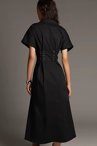 The Tobie Tie-Waist Shirt Dress by Exquise