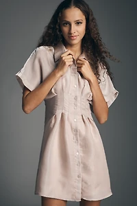 The Tobie Organza Mini Shirt Dress by Exquise