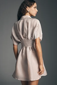 The Tobie Organza Mini Shirt Dress by Exquise
