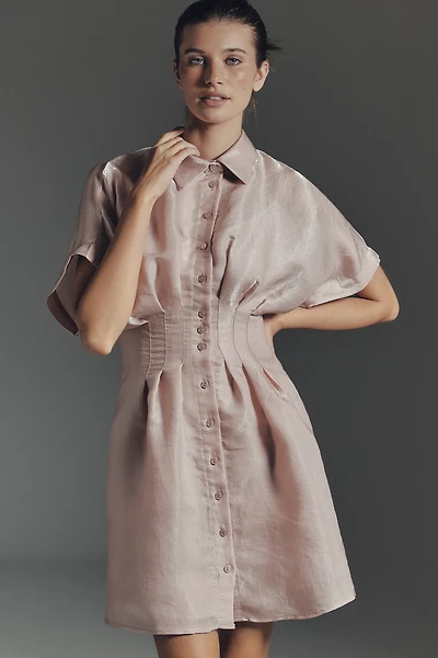 Tobie Organza Mini Shirt Dress by Exquise