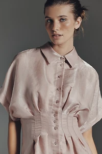 Tobie Organza Mini Shirt Dress by Exquise
