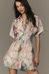 The Tobie Organza Mini Shirt Dress by Exquise