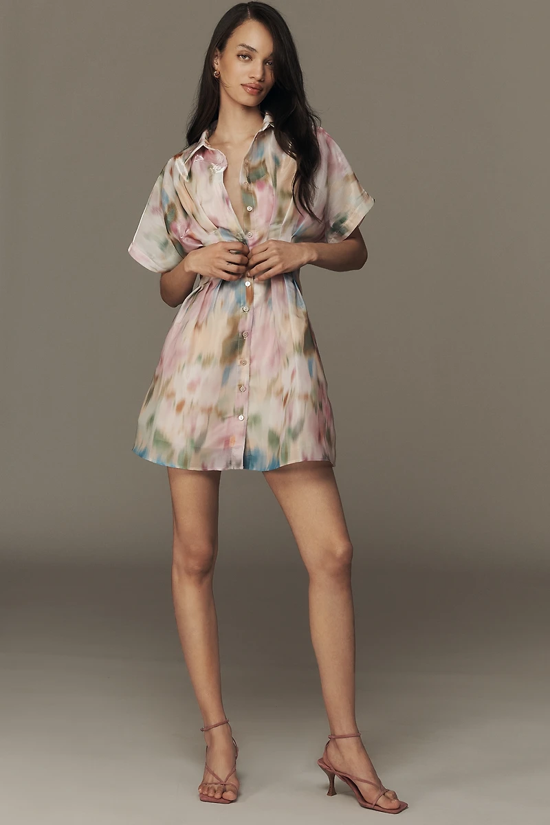 The Tobie Organza Mini Shirt Dress by Exquise