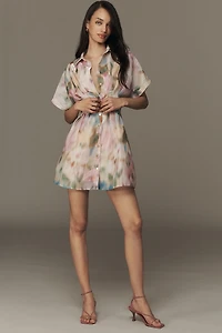 The Tobie Organza Mini Shirt Dress by Exquise