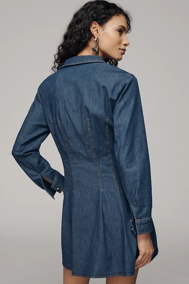 the tobie long-sleeve satin mini shirt dress by exquise Exquise The Tobie Long-Sleeve Satin Mini Shirt Dress by Exquise at  MarketFair Shoppes in Princeton, NJ