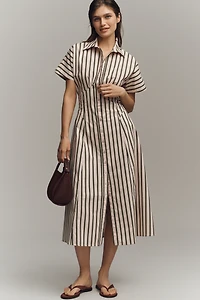 Exquise Raina Short-Sleeve Midi Shirt Dress