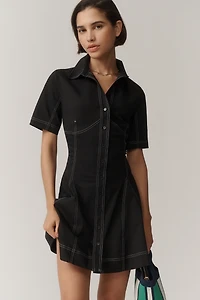 Exquise Contrast Stitch Mini Dress