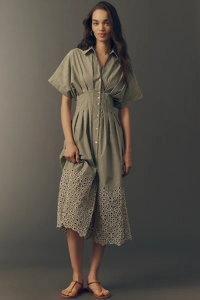 The Tobie Eyelet Shirt Dress by Exquise
