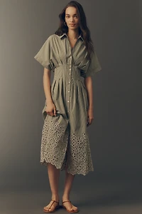The Tobie Eyelet Shirt Dress by Exquise
