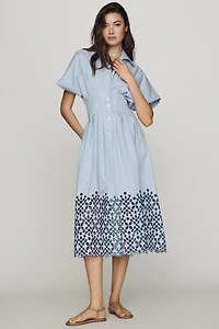 Tobie Eyelet Shirt Dress by Exquise