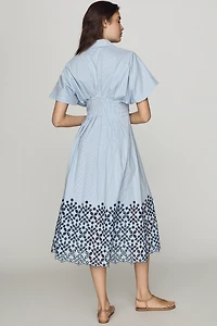 Tobie Eyelet Shirt Dress by Exquise