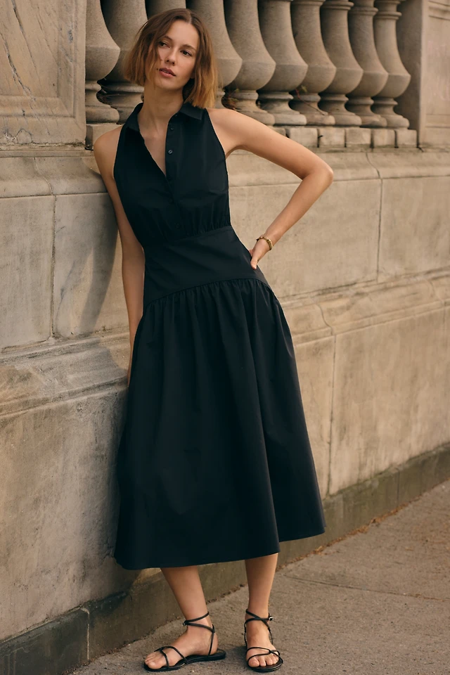 by anthropologie pleated buckle midi shirt dress Pleated Buckle Midi Shirt Dress
