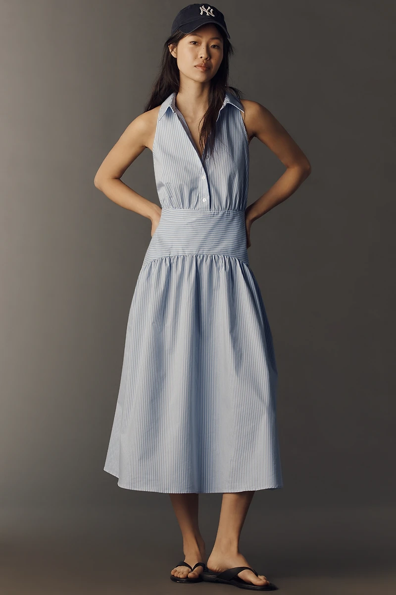 The Tobie Drop-Waist Midi Shirt Dress by Exquise