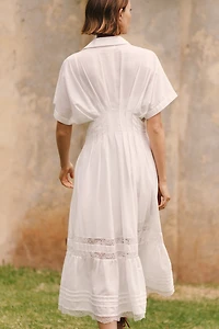 Exquise Tobie Short-Sleeve Collared Midi Dress