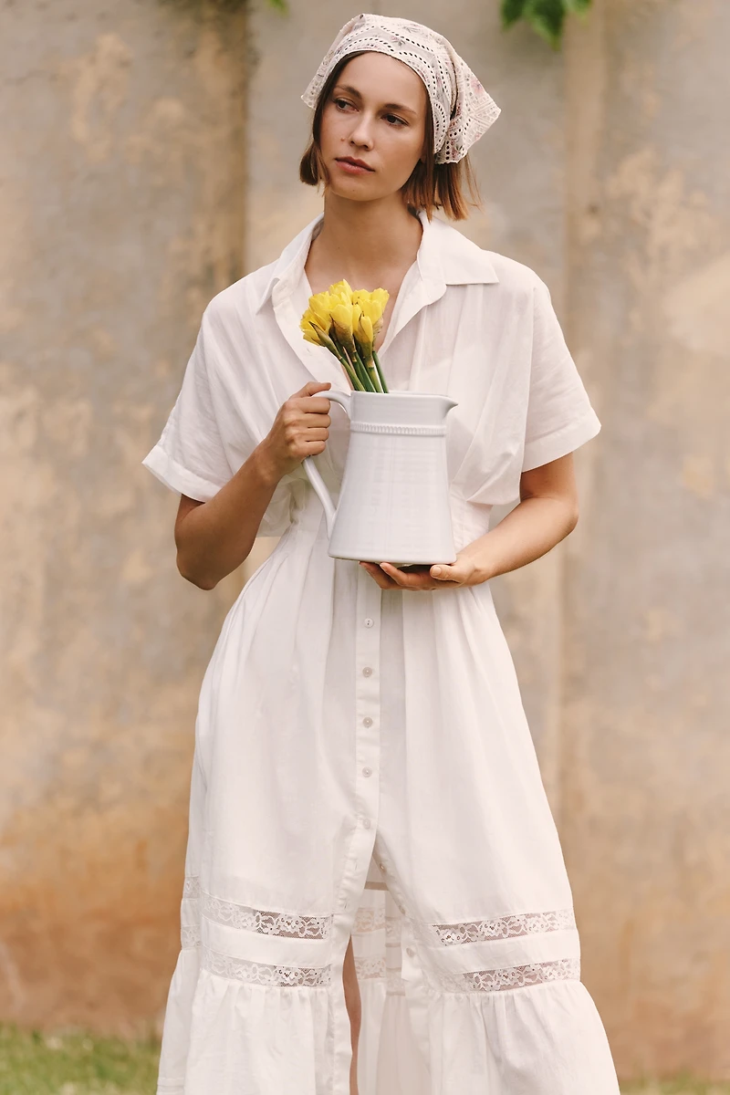 Exquise Tobie Short-Sleeve Collared Midi Dress