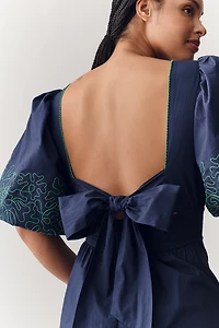 By Anthropologie Puff-Sleeve Midi Dress