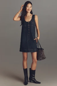 Pilcro Denim Snap-Front Mini Dress