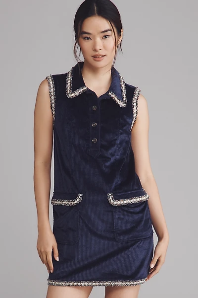 By Anthropologie Collared Corduroy Mini Dress