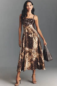 Dress The Population Miranda Strapless Sequin A-Line Midi