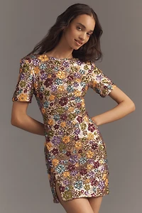 Dress The Population Maddox Short-Sleeve Sequin Mini