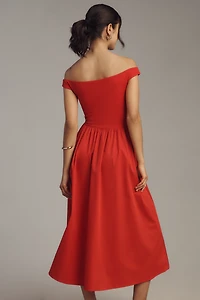 Elodie Petite Off-Shoulder Midi Dress