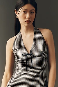 Elodie Cotton V-Neck Halter Midi Dress