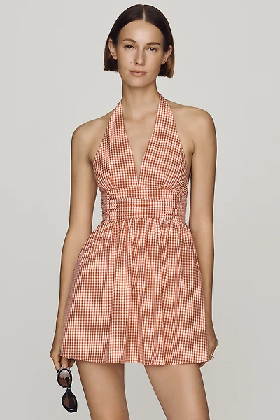 Elodie Celia Cotton Halter Mini Dress