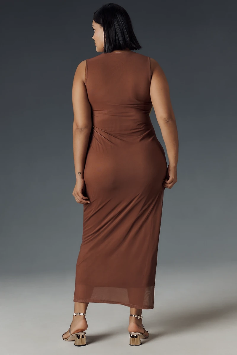 Eloquii Plus Sleeveless Printed Slim Maxi Dress
