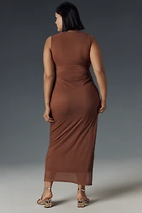 Eloquii Plus Sleeveless Printed Slim Maxi Dress