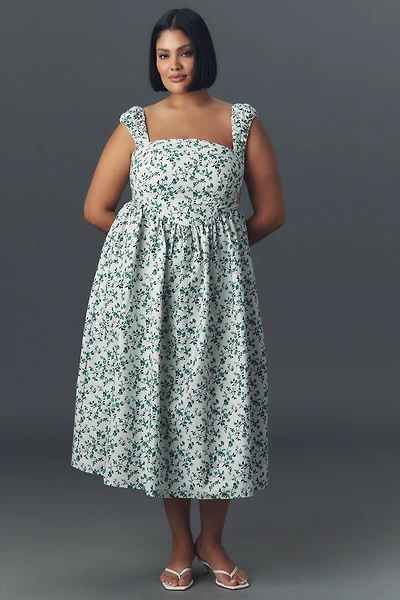 Eloquii Plus Sleeveless Corset A-Line Midi Dress