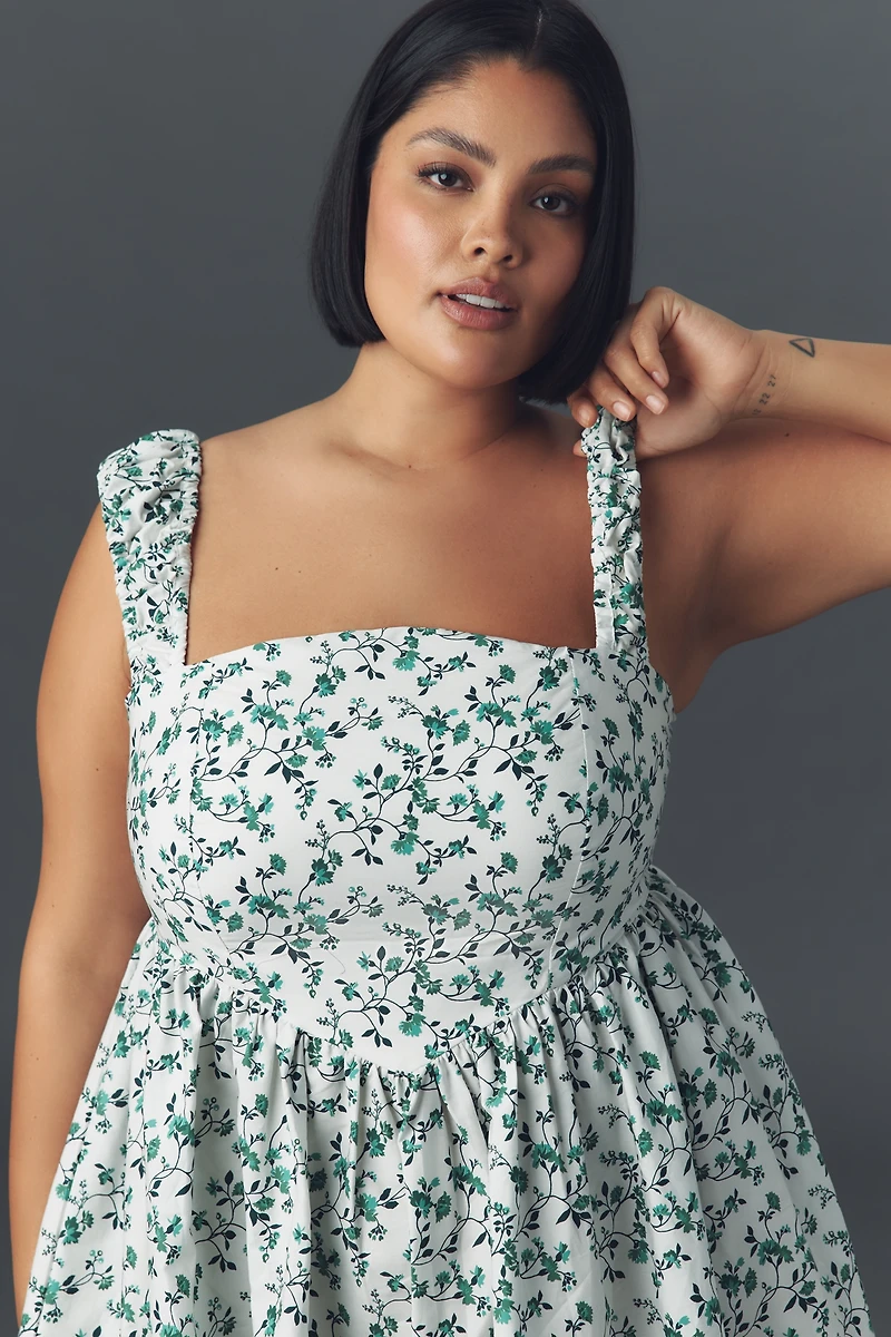 Eloquii Plus Sleeveless Corset A-Line Midi Dress