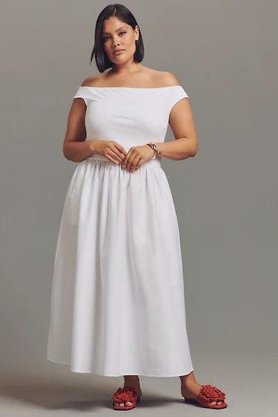 Eloquii Plus Boat-Neck A-Line Midi Dress