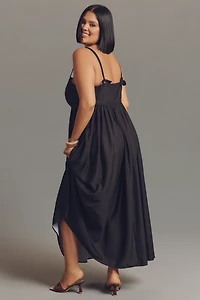 Eloquii Plus Sleeveless Floral Satin Maxi Dress