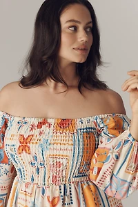 Eloquii Plus Off-The-Shoulder A-Line Midi Dress