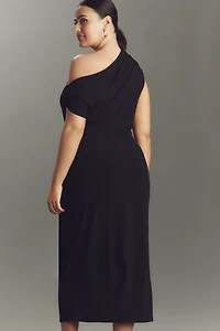 Eloquii Plus One-Shoulder Twist-Front Midi Dress