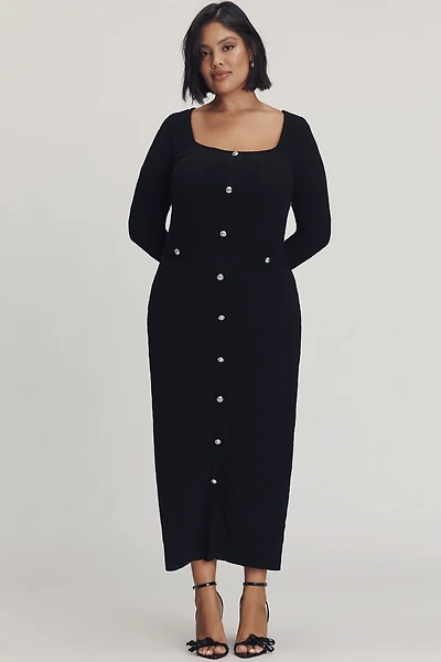 Eloquii Plus Long-Sleeve Sweater Midi Dress