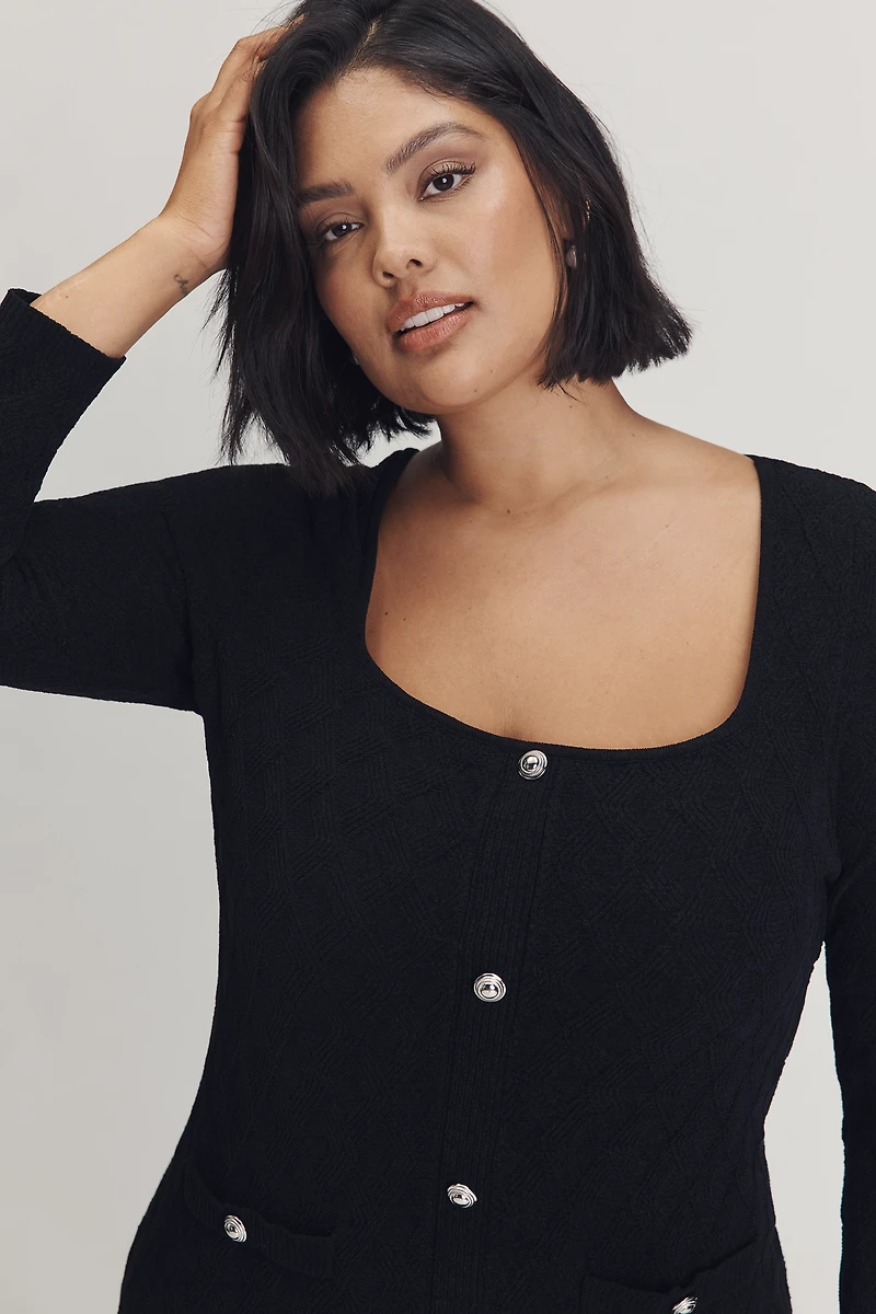 Eloquii Plus Long-Sleeve Sweater Midi Dress