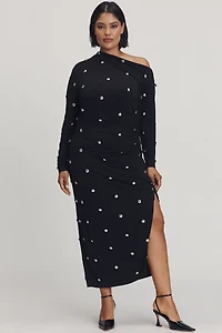 Eloquii Plus Long-Sleeve Hardware Maxi Dress