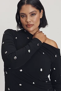 Eloquii Plus Long-Sleeve Hardware Maxi Dress