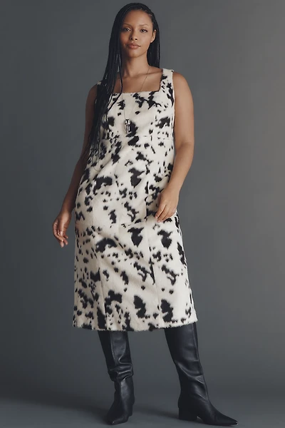 Eloquii Plus Sleeveless Faux Pony Midi Dress