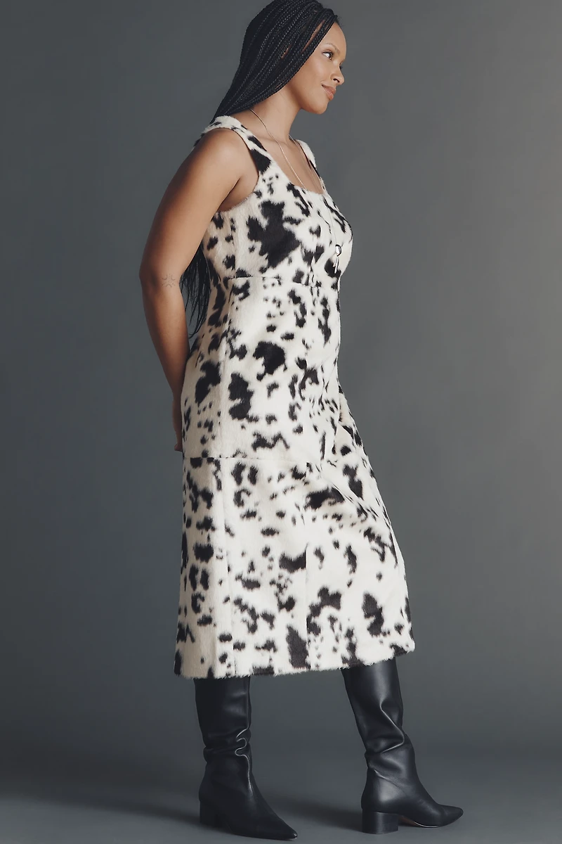 Eloquii Plus Sleeveless Faux Pony Midi Dress