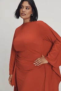 Eloquii Plus Cape Jersey Maxi Dress